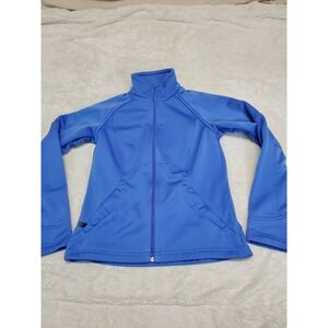 Columbia Blue Zip Fleece Lined Casual Windproof Lightweight Jacket Women Medium